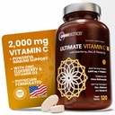 OmniBiotics Ultimate ויטמין C 2000 מ"ג - עם Zinc, Elderberry Extract, ו- D3 - High Potency Immune Support & Collagen Booster - 120 טבליות טבעוניות