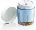 ארגן גלולות גדול, Daily Pill Dispenser בקבוקים עם 7 השוואתים גדולים,Jumbo Pill Box, Pill Storage Container for ויטמין, Fish Oil, Medicine Supplement, Easy Turn Lid עם התווית המצורפת, Blue Blue Blue