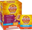 Metamucil On-The-Go, Daily Psyllium Husk אבקת תוסף, אבקת סוכר ללא סוכר, 4in-1 סיבים לבריאות העיכול, כתום פלאדורד, 44 Packets