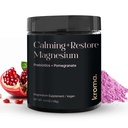 Kroma Calming + שחזור אבקת Magnesium - Magnesium Citrate עם L-theanine להרגעה, Sleep Cycle & Digestive Support - שריר התאוששות - Pomegranate Flavor - 4.4 oz, 30 משרתים