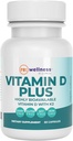 Reignite Wellness על ידי JJ הבתולה | ויטמין D Plus | לשרת של 5000 IU, ויטמין D + ויטמין K1 & K2 | תוסף GG לבריאות החיסון | העצם והלב תוספי | 60 Softgelsssorbable ויטמין D + ויטמין K1 & K2 | GG עבור Immune Health