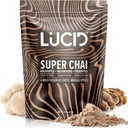 לוסיד סופרפוד אורגני Mushroom Chai עם Nootropics - אריה מאן, טרמבלה, Cordyceps & טורקיה Tail - מיידית Mushroom Chai Focus Brain Health - אלפא GPC, L-theanine, גינקו בילובה - ארה"ב Made Made