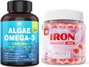 חניכיים ברזל טבעוניות ו- Plant- Based Algae אומגה 3 1200 מ"ג