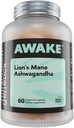 Mushroom Genetics Lions Mane & Ashwagandha תוספי קפסולות - Nootropic Mushroom for Brain, Memory & Stress הקלה | פרי הגוף & Ashwagandha Root for Focus, Energy & בריאות | 60 קפסולות