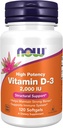 Now Foods Now ויטמין D-3, 50 mcg (2,000 IU), 120 Softgels, 3 Pack