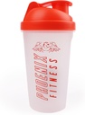 Phoenix Fitness Protein Shaker Bottle - 500 מ"ל Leakהוכחה בקבוק עם Screw Top Lid & Mesh Grid - Dishwasher Safe BPA חינם ספורט & התעמלות בקבוק - כתום