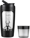 בקבוק חלבון נייד שיקר לחתיכות של Smooth | w/FREE PROTEIN POWDER CUP | Premium Bottle Made from Tritan - BPA Free | 650 מ"ל | תשלום עבור GYM & Sports Enthusiast. (שחור)
