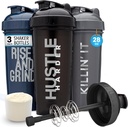 GOMOYO [3-Pack] 28-Ounce Shaker בקבוק עם Action-Rod Mixer | חלבון שיקר בקבוק עם ציטוטים מוטיבציה | Shakers forחלבון Shakes הם BPA חינם ו Disher בטוח