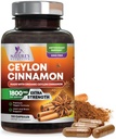 אורגני Ceylon Cinnamon תוסף 1800 מ"ג - מוסמך אורגני Ceylon Cinnamon אבקת גלולות - אנרגיה ותמיכה לב לנשים וגברים, בבקבוק בארה"ב, אנטי-חמצן, Gluten Free, non-GMO - 120 קפסולות