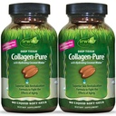 Irwin Naturals Deep Tissue Collagen-Pure - 80 נוזל Soft-Gels - Advanced Hydrolyzed Collagen + Joint & Skin Nourishment - 2 Pack