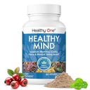 מחשבה בריאה - בטוחה עבור Teens - Brain Fog - Cognitive Function - Concentration - Focus - Neural Optimization - Mood - גינקו בילובה - גינזנג - Rhodiola - Bacopa - Gotu Kola - תה ירוק - 60 הרוזן