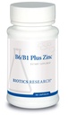 Biotics Research B6 B1 Plus Zinc Supplies Active Forms של ויטמין B, 5 מ"ג של צורה ביו-זמינות גבוהה של אבץ, איידס בפעילות של מעל 300 אנזימים תלויי אבץ שונים 90 קפסולות