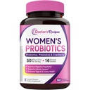 המתכון של דוקטור נשים Probiotic, 60 Caps 50 מיליארד CFU 16 סטרינס, עם קריין אורגני, Immive Immune Vaginal & Urinary Health, Shelf Stable, נדחה, No Soyten Gluten חלב חלב חלב