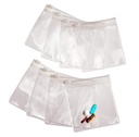 Smooth Trip Pill Bags for Travel - 8 Reusable Food Class Zip Top Pill Pouches for Medicine, ויטמינים, חטיפים ואביזרים - גדול יותר 3.25 x 3.5 גודל