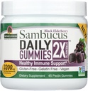 תשובתו של הטבע Sambucus Daily Gummies | 2X More Elderberry 3200 מ"ג ריכוז | אלכוהול חינם, Gluten-Free, Gelatin-Free, Vegan, Non-GMO & No Preservatives