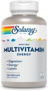 SOLAray Spectro Energy Multivitamin לנשים וגברים - אנרגיה סלולרית, עיכול, בריאות העין ותמיכה Immune - w /Vitamin A, ויטמין B Complex, CoQ10, ברזל, Enzymes, Lutein - 30  משרת, 120 VegCaps