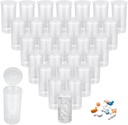 100Pcs פלסטיק כיסוי כיסוי יבש, 13 Dram Pill Bottles, בקבוקי גלולות עמיד למים עם פופ Top Caps Medicine Container עבור גלולות, Crafts, ממתקים, תוספים ועוד