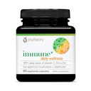 Youtheory Immune + Daily Wellness - תוספת תמיכה צמחונית עם ויטמין C, ויטמין D3 & Zinc* - תוספת Mushroom עם טורקיה Tail, Cordyceps & Reishi - 60 Caps Vegetarian Caps