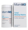מיאמיMD Total Beauty Matrix Collagen Supplements for Women - קפסולות קולגן עם ויטמין C לשיער, עור וציפורים - Cruelty Free - 60 קפסולות