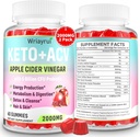 Keto ACV Gummies עם Probiotics & ויטמין B12, 2000 מ"ג Apple Cider Vinegar Gummies עם אמא, עבור Metabolism, Digest & ניקוי, סוכר חינם, טבעוני ידידותי, 120 מסטיקנים