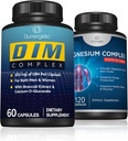Sunergetic DIM Complex Plus Magnesium Complex - תומך עצמות בריאות, שרירי שיניים, איזון בריא ומנוחה - DIM Complex 60 ct - Magnesium Complex 120 ct