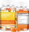 60 Count Magnesium Glycinate Gummies 400 מ"ג ו / Ashwagandha תוסף - סוכר חינם Zinc Magnesium Glycinate תוסף Ashwagandha חניכיים למבוגרים