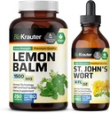 BIO KRAUTER לימון Balm 250 קפסולות & St. John's Wort Tincture 4 Fl. Oz.