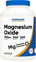 מגנזיום Oxide 750 מ"ג, 240 קפסולות - 420 מ"ג של מגנזיום, non-GMO, Gluten Freeten