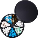 Metal Pill Dispenser Pill מארגנת עם 7 השוואתיות - כבד Anti-Mix Piller, גדול מים עמידים גלולות גלולות חבילת גלולת גלולות עבור ויטמין, תרופות, תוסף שמן דגים, 0.39lb (שחור)