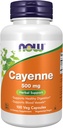 תוספי מזון עכשיו, קייאן (Capsicum annuum) 500 מ"ג, תמיכה צמחית, 100 קפסולות Veg