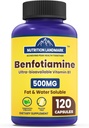 ויטמין B1 Benfotiamine, 500 מ"ג לשרת, 120 קפסולות,Fat & Water Soluble ויטמין B1, Gluten Free, non-GMO, Vegetarian