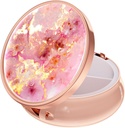 Ruidr Pill Box, 3 השוואת תרופות מקרה, Small Metal Travel Medicine Box for Purse & Pocket, Rose Gold, Gold Pink Marble