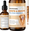 כלב Lumps ו Bumps תוספת, טורקיה Tail Mushroom המשמר עבור הכלב Lipomas, אורגני 7 Mushroom Complex טיפות, לחזק את התחמושת ואת האנרגיה עבור באדי עם Shiitake Mushrooms, Reishi, אריה של אריה