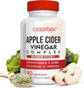 Apple Cider Vinegar Complex כמוסות - 90 יום אספקת קפסולות לתמיכה ב- Gut, Balanced Weight & Body Detox - All Natural ויטמין B6, Kelp, Potassium ו- Spirulina תוסף Cidermax