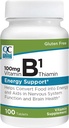 איכות בחירה ויטמין B1 Thiamin 100 מ"ג תמיכה אנרגיה, מערכת העצבים ו- Brain Health ויטמין Tablet, 100 Count Bottles
