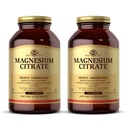Solgar Magnesium Citrate - 120 טבליות, Pack of 2 - תומך בתפקוד עצבי ושרירים - Highly Absorbable - non-GMO, טבעוני, Gluten Free, כשר - 120 המשרתים המלאים