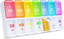 ZIKEE Rainbow Weekly Pill מארגנת 2 פעמים ביום עבור Easy Tracking, AM PM Pill Case, 7 ימים גדול גלולת גלולות פעמיים ביום, BPA-Free תרופות מארגנת עבור גלולות, ויטמינים, שמן דגים, תוספים