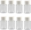 12PCS 30ML 1OZ Transud ריקה בקבוקי פלסטיק עם White Screw Cap קפסולות אבקה מוצק גלולת גלולות הולטר אחסון Box Refillable Portable Durable Container Jar Pot for Travel Daily Life