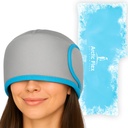 Vive Migraine Relief Cap - Hot & Cold Compression Hat for Headache - Full Head Ice Wrap Beanie & Eye Mask for Tension & Stress - Cooling Headband - Reusable & גמיש Packs