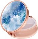 Ruidr Pill Box, 3 השוואת תרופות מקרה, Small Metal Travel Medicine Box for Purse & Pocket, Rose Gold, Light Luxury Blue