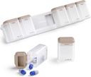 מארגנת גלולות שבועיות מגנטיות, Removable Pill Box 7 יום אחד ביום, נסיעות גדולות של גלולת גלולת גלולות, שבוע לאחר דיילי תרופה Dispenser, תרופה Container Holder עבור תוסף ויטמין, בראון