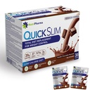 Quick Slim Meal החלפת Shake for Weight Loss, 30 משרתות, חלבון 20 גרם, 27 ויטמינים ומינרלים, Dietary Fiber, Low Carb, Gluten Free (Double Chocolate, 30 Sachets)
