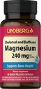 Piping Rock Magnesium תוסף לנשים וגברים | 240 מ"ג | 60 קפסולות | Buffered Chelate | Non-GMO, Gluten Free | מאת Lindberg