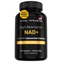 Vital Vitamins NAD Supplement - NAD+ (Nicotinamide Adenine Dinucleotide) for Men & Women - Made with Liposomal Delivery - Cellular Anti-Aging Support, Energy, Focus - 30-Day Supply