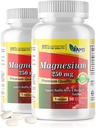 אמריקה Medic & Science Magnesium 250 מ"ג (100 קפסולות) | חבילה של 2 בקבוקים | Magnesium Oxide תוסף לגברים ונשים | תמיכה בתפקודי עצבים בריאים ושרירים | Boosts תרגיל ביצועים