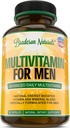 תוספי Multivitamin של גברים לאנרגיה, להתמקד וביצועים. Mens ויטמינים A, C, D, E & B12, Zinc, Calcium, Magnesium & More. כמות גדולה של 60 קפסולות המיוצרות בארה"ב