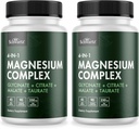 BioSchwartz Magnesium Complex תוסף (2 Pack) 350 מ"ג Magnesium Glycinate Citrate Malate ו Turate Per המשרתת for Healthy Nerves Heart Sleep Support (Vegan, Gluten-Free, non-GMO)