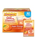 אקסן-C 1000 מ"ג ויטמין C אבקה עבור כל העת Immune תומך Caffeine ויטמין C תוספי מזון חינם תוספי מזון עם Zinc ו Manganese, B ויטמינים ואלקטרוליטים, Super Orange Flavor - 90 Count/3 חודש אספקה