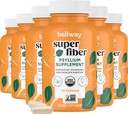 Bellway Super סיבים קפסולות (6 Pack) - USDA אורגני Psyllium Husk קפסולות - Daily Psyllium Husk סיבים תוספת לבריאות ושגרה, צמחי מבוסס, non-GMO, כשר - 960 קפסולות