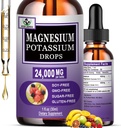 Magnesium Glycinate עם תוסף Potassium,Liquid Magnesium Glycinate 500 מ"ג Potassium Citrate 500 מ"ג, Magnesium נוזל טיפות עבור Vascular, Bone, Heart, שריר ועצב בריאות, לא-GMO,Veganium נוזל טיפות עבור Vascular, Bone, Heart, השרירים & Nerve Health, non-GMO,Vegan